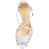 imageFSJ Elegant Peep Toe Crisscross Platform Sandals Women Ankle Strappy Stiletto High Heel Pumps DOrsay Mesh Wedding Resorts Dress Shoes US Size 415White