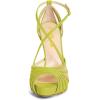 imageFSJ Elegant Peep Toe Crisscross Platform Sandals Women Ankle Strappy Stiletto High Heel Pumps DOrsay Mesh Wedding Resorts Dress Shoes US Size 415Yellow Green