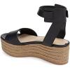 imageFSJ Women Chic Open Toe Platform Wedge High Heel Espadrilles Sandals Fashion Ankle Strap Casual Summer Beach Shoes Size 415 USBlack