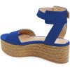 imageFSJ Women Chic Open Toe Platform Wedge High Heel Espadrilles Sandals Fashion Ankle Strap Casual Summer Beach Shoes Size 415 USBlue