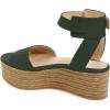 imageFSJ Women Chic Open Toe Platform Wedge High Heel Espadrilles Sandals Fashion Ankle Strap Casual Summer Beach Shoes Size 415 USDark Green
