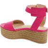 imageFSJ Women Chic Open Toe Platform Wedge High Heel Espadrilles Sandals Fashion Ankle Strap Casual Summer Beach Shoes Size 415 USDeep Pink
