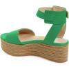 imageFSJ Women Chic Open Toe Platform Wedge High Heel Espadrilles Sandals Fashion Ankle Strap Casual Summer Beach Shoes Size 415 USGreen