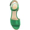 imageFSJ Women Chic Open Toe Platform Wedge High Heel Espadrilles Sandals Fashion Ankle Strap Casual Summer Beach Shoes Size 415 USGreen
