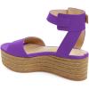 imageFSJ Women Chic Open Toe Platform Wedge High Heel Espadrilles Sandals Fashion Ankle Strap Casual Summer Beach Shoes Size 415 USPurple