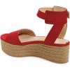imageFSJ Women Chic Open Toe Platform Wedge High Heel Espadrilles Sandals Fashion Ankle Strap Casual Summer Beach Shoes Size 415 USRed
