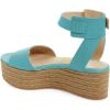 imageFSJ Women Chic Open Toe Platform Wedge High Heel Espadrilles Sandals Fashion Ankle Strap Casual Summer Beach Shoes Size 415 USTurquoise