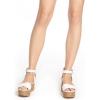 imageFSJ Women Chic Open Toe Platform Wedge High Heel Espadrilles Sandals Fashion Ankle Strap Casual Summer Beach Shoes Size 415 USWhite