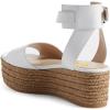 imageFSJ Women Chic Open Toe Platform Wedge High Heel Espadrilles Sandals Fashion Ankle Strap Casual Summer Beach Shoes Size 415 USWhite
