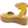 imageFSJ Women Chic Open Toe Platform Wedge High Heel Espadrilles Sandals Fashion Ankle Strap Casual Summer Beach Shoes Size 415 USYellow