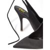 imageFSJ Women Classic Strappy Ankle Strap Lace up Mid Heels Pointed Toe Stylish Stiletto Sandals Slingback Sexy Wedding Prom Shoes Size 415 USBlack