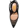imageFSJ Women Classic Strappy Ankle Strap Lace up Mid Heels Pointed Toe Stylish Stiletto Sandals Slingback Sexy Wedding Prom Shoes Size 415 USBlack Mesh