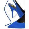 imageFSJ Women Classic Strappy Ankle Strap Lace up Mid Heels Pointed Toe Stylish Stiletto Sandals Slingback Sexy Wedding Prom Shoes Size 415 USBlue