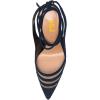 imageFSJ Women Classic Strappy Ankle Strap Lace up Mid Heels Pointed Toe Stylish Stiletto Sandals Slingback Sexy Wedding Prom Shoes Size 415 USCyan Mesh