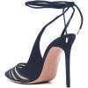imageFSJ Women Classic Strappy Ankle Strap Lace up Mid Heels Pointed Toe Stylish Stiletto Sandals Slingback Sexy Wedding Prom Shoes Size 415 USCyan Mesh