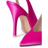 imageFSJ Women Classic Strappy Ankle Strap Lace up Mid Heels Pointed Toe Stylish Stiletto Sandals Slingback Sexy Wedding Prom Shoes Size 415 USFuchsia