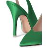 imageFSJ Women Classic Strappy Ankle Strap Lace up Mid Heels Pointed Toe Stylish Stiletto Sandals Slingback Sexy Wedding Prom Shoes Size 415 USGreen