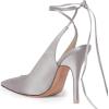 imageFSJ Women Classic Strappy Ankle Strap Lace up Mid Heels Pointed Toe Stylish Stiletto Sandals Slingback Sexy Wedding Prom Shoes Size 415 USGrey