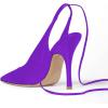 imageFSJ Women Classic Strappy Ankle Strap Lace up Mid Heels Pointed Toe Stylish Stiletto Sandals Slingback Sexy Wedding Prom Shoes Size 415 USPurple
