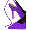 imageFSJ Women Classic Strappy Ankle Strap Lace up Mid Heels Pointed Toe Stylish Stiletto Sandals Slingback Sexy Wedding Prom Shoes Size 415 USPurple