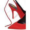imageFSJ Women Classic Strappy Ankle Strap Lace up Mid Heels Pointed Toe Stylish Stiletto Sandals Slingback Sexy Wedding Prom Shoes Size 415 USRed