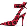 imageFSJ Women Classic Strappy Ankle Strap Lace up Mid Heels Pointed Toe Stylish Stiletto Sandals Slingback Sexy Wedding Prom Shoes Size 415 USRed Blossom