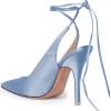 imageFSJ Women Classic Strappy Ankle Strap Lace up Mid Heels Pointed Toe Stylish Stiletto Sandals Slingback Sexy Wedding Prom Shoes Size 415 USSky Blue