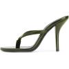 imageFSJ Women Fashion Thong Flip Flops Stiletto High Heels Slip On Almond Toe Casual Sandals Summer Beach Dressy Slipper ShoesOlive Green