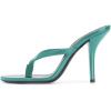 imageFSJ Women Fashion Thong Flip Flops Stiletto High Heels Slip On Almond Toe Casual Sandals Summer Beach Dressy Slipper ShoesTorquoise