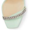 imageFSJ Women Square Open Toe Rhinestone Pumps Ankle Strap Kitten Heels Adjustable Buckle Shoes Size 415 USLight Green
