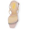imageFSJ Women Square Open Toe Rhinestone Pumps Ankle Strap Kitten Heels Adjustable Buckle Shoes Size 415 USLight Pink
