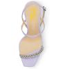 imageFSJ Women Square Open Toe Rhinestone Pumps Ankle Strap Kitten Heels Adjustable Buckle Shoes Size 415 USPurple