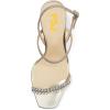 imageFSJ Women Square Open Toe Rhinestone Pumps Ankle Strap Kitten Heels Adjustable Buckle Shoes Size 415 USSilver