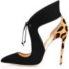 imageFSJ Women Stylish High Heel Pumps Lace Up Sandals Cut Out Stiletto Party Evening Dress Prom Shoe Size 415 M USBlackleopard