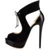 imageFSJ Women Stylish High Heel Pumps Lace Up Sandals Cut Out Stiletto Party Evening Dress Prom Shoe Size 415 M USBlackplatform