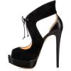 imageFSJ Women Stylish High Heel Pumps Lace Up Sandals Cut Out Stiletto Party Evening Dress Prom Shoe Size 415 M USBlackplatform
