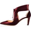 imageFSJ Women Stylish High Heel Pumps Lace Up Sandals Cut Out Stiletto Party Evening Dress Prom Shoe Size 415 M USDark Red7 Cm