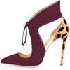 imageFSJ Women Stylish High Heel Pumps Lace Up Sandals Cut Out Stiletto Party Evening Dress Prom Shoe Size 415 M USDark Redleopard