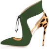 imageFSJ Women Stylish High Heel Pumps Lace Up Sandals Cut Out Stiletto Party Evening Dress Prom Shoe Size 415 M USGreenleopard
