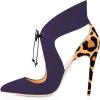 imageFSJ Women Stylish High Heel Pumps Lace Up Sandals Cut Out Stiletto Party Evening Dress Prom Shoe Size 415 M USIndigoleopard