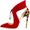 imageFSJ Women Stylish High Heel Pumps Lace Up Sandals Cut Out Stiletto Party Evening Dress Prom Shoe Size 415 M USLeopardprint
