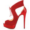 imageFSJ Women Stylish High Heel Pumps Lace Up Sandals Cut Out Stiletto Party Evening Dress Prom Shoe Size 415 M USRedplatform