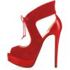 imageFSJ Women Stylish High Heel Pumps Lace Up Sandals Cut Out Stiletto Party Evening Dress Prom Shoe Size 415 M USRedplatform