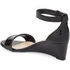 imageFSJ Women Summer Open Toe Ankle Strap Buckle Comfy Shoes Low Heels Wedge Sandal Size 415 USBlack