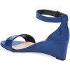 imageFSJ Women Summer Open Toe Ankle Strap Buckle Comfy Shoes Low Heels Wedge Sandal Size 415 USBlue