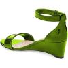 imageFSJ Women Summer Open Toe Ankle Strap Buckle Comfy Shoes Low Heels Wedge Sandal Size 415 USGreen
