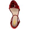 imageFSJ Women Summer Open Toe Ankle Strap Buckle Comfy Shoes Low Heels Wedge Sandal Size 415 USRed