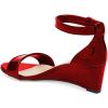 imageFSJ Women Summer Open Toe Ankle Strap Buckle Comfy Shoes Low Heels Wedge Sandal Size 415 USRed