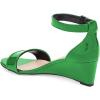 imageFSJ Women Summer Open Toe Ankle Strap Buckle Comfy Shoes Low Heels Wedge Sandal Size 415 USSeagreen