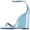 imageWomen Wedge High Heels Sandals Square Open Toe Ankle Strap Fashion Summer Dress Shoes Size 415 USBlue